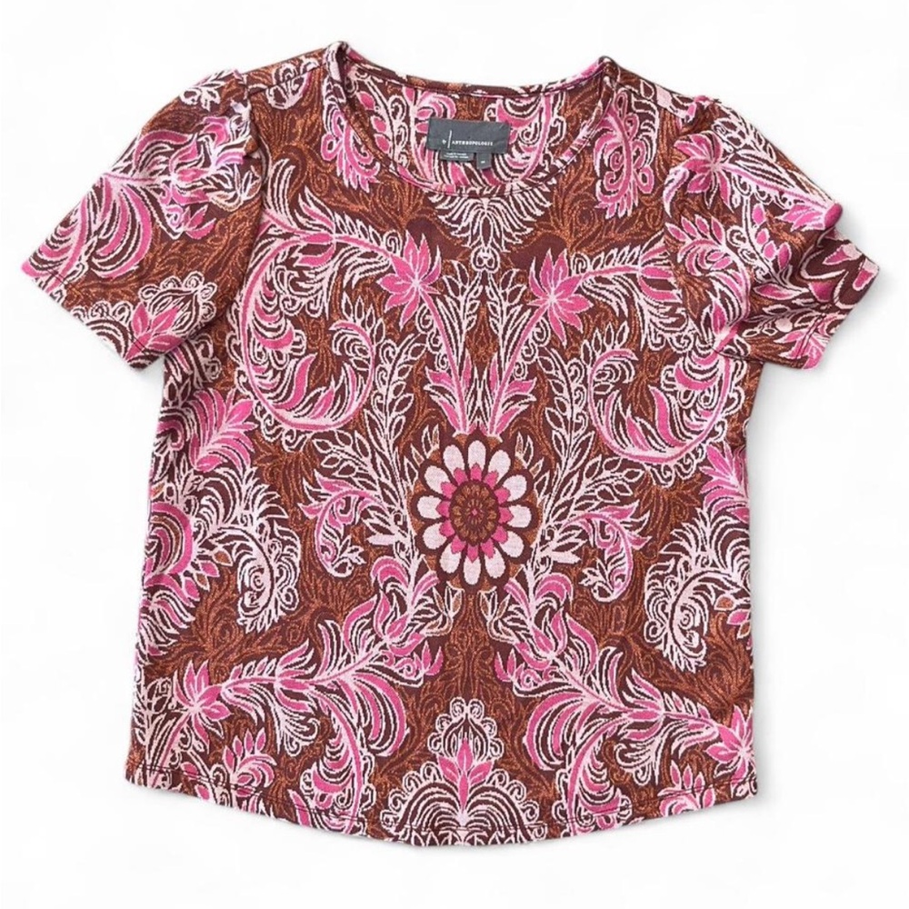Anthropologie Demeter Paisley Tee Metallic Extra Small